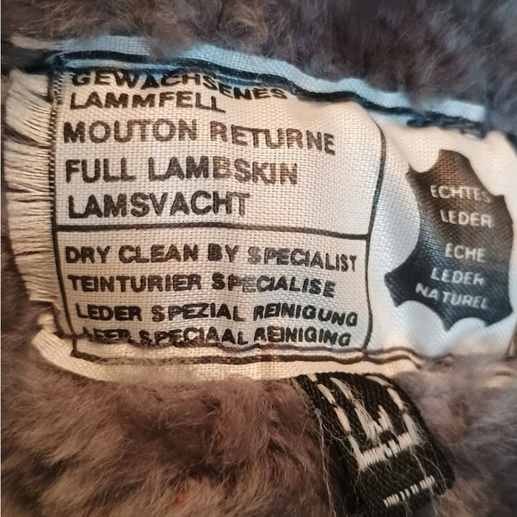 Genuine leather and shearling long coat, like new, size L - Picture 11 of 11